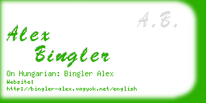 alex bingler business card